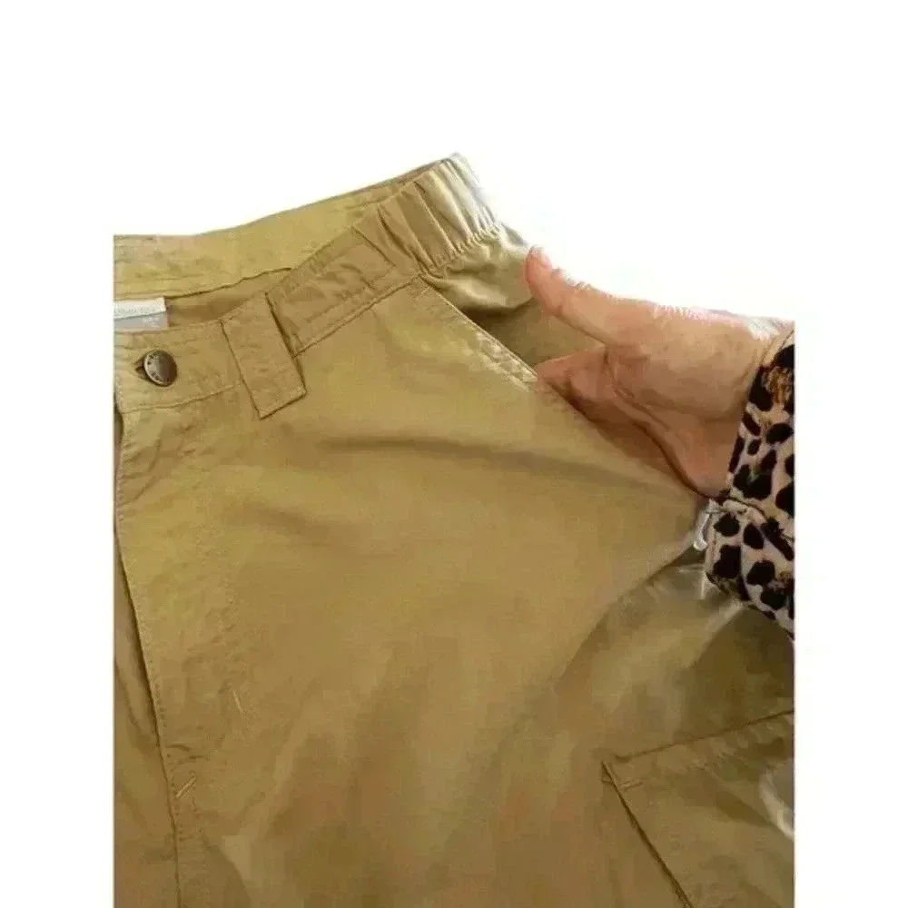 Columbia‎ Omni-Shade Beige Hiking Cargo Outdoor Belted Shorts Size 34x10